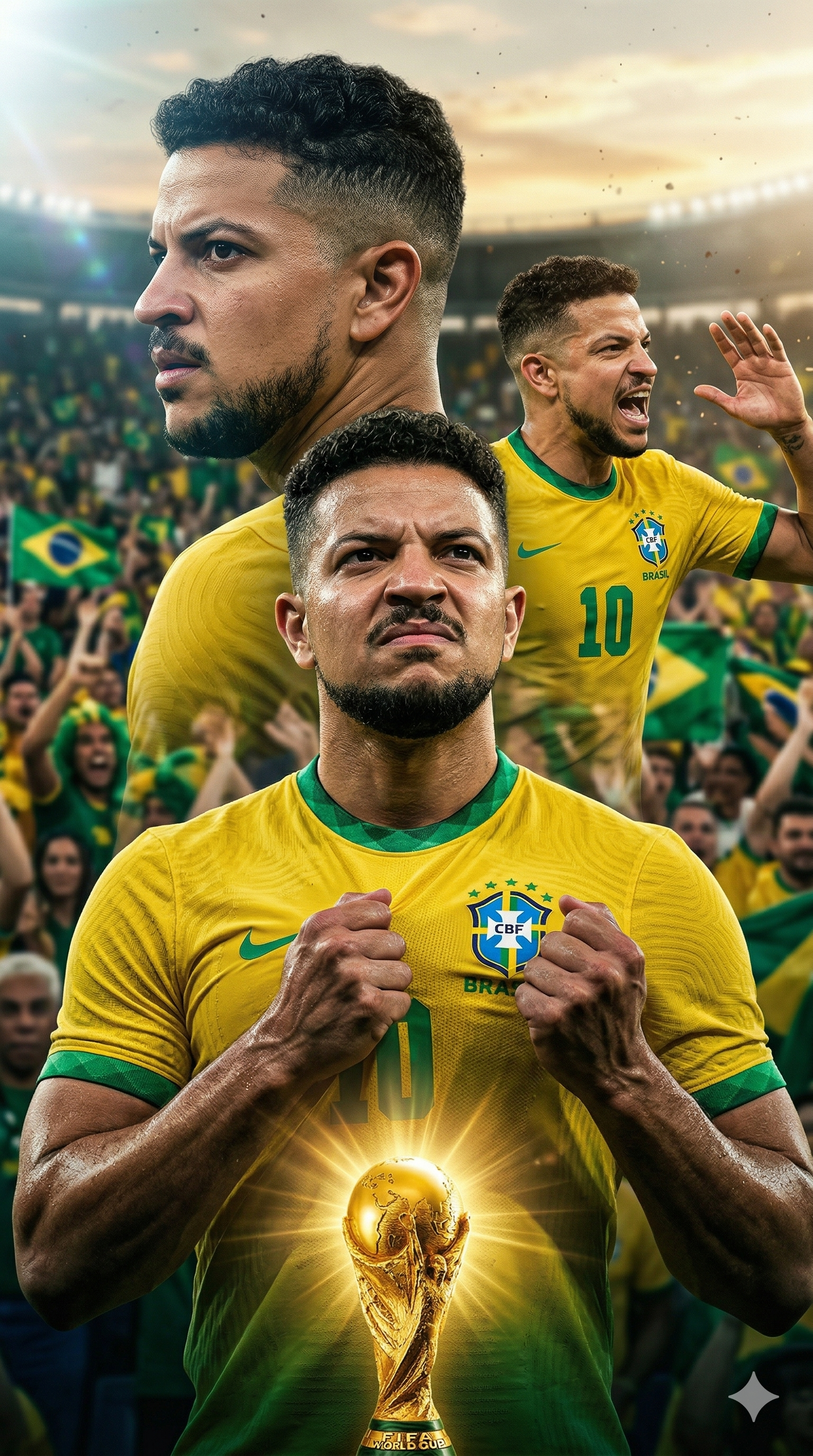 Close-up portrait brazil national team player