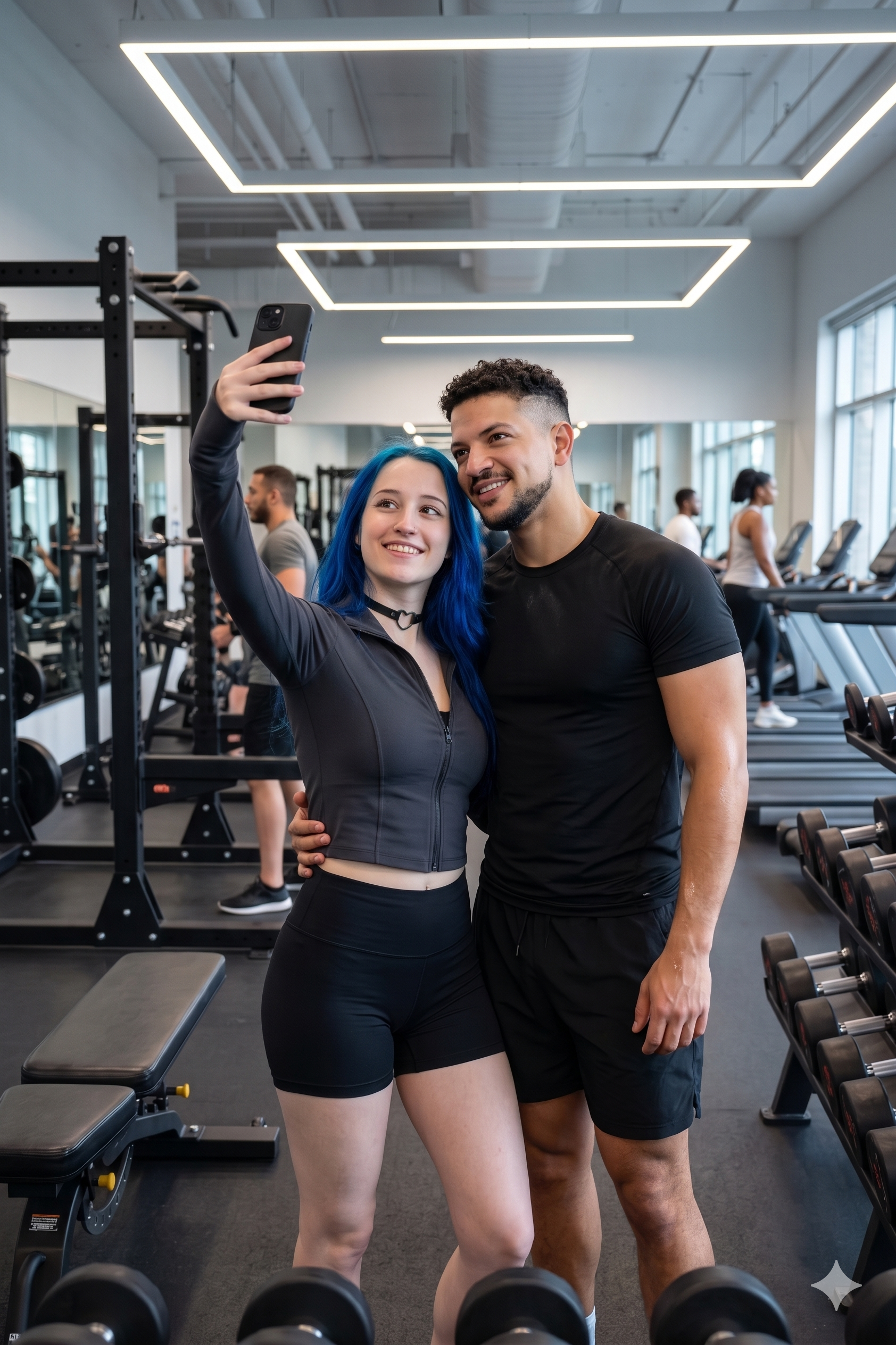 Gym selfie duo
