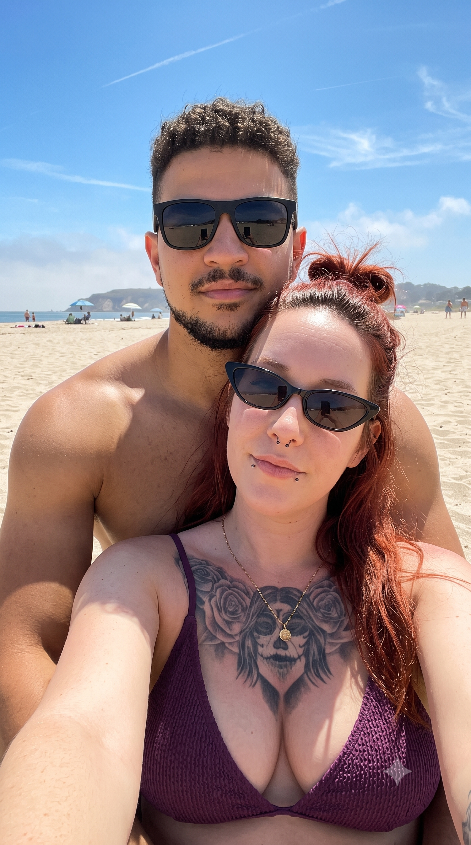 selfie of a couple seated together
