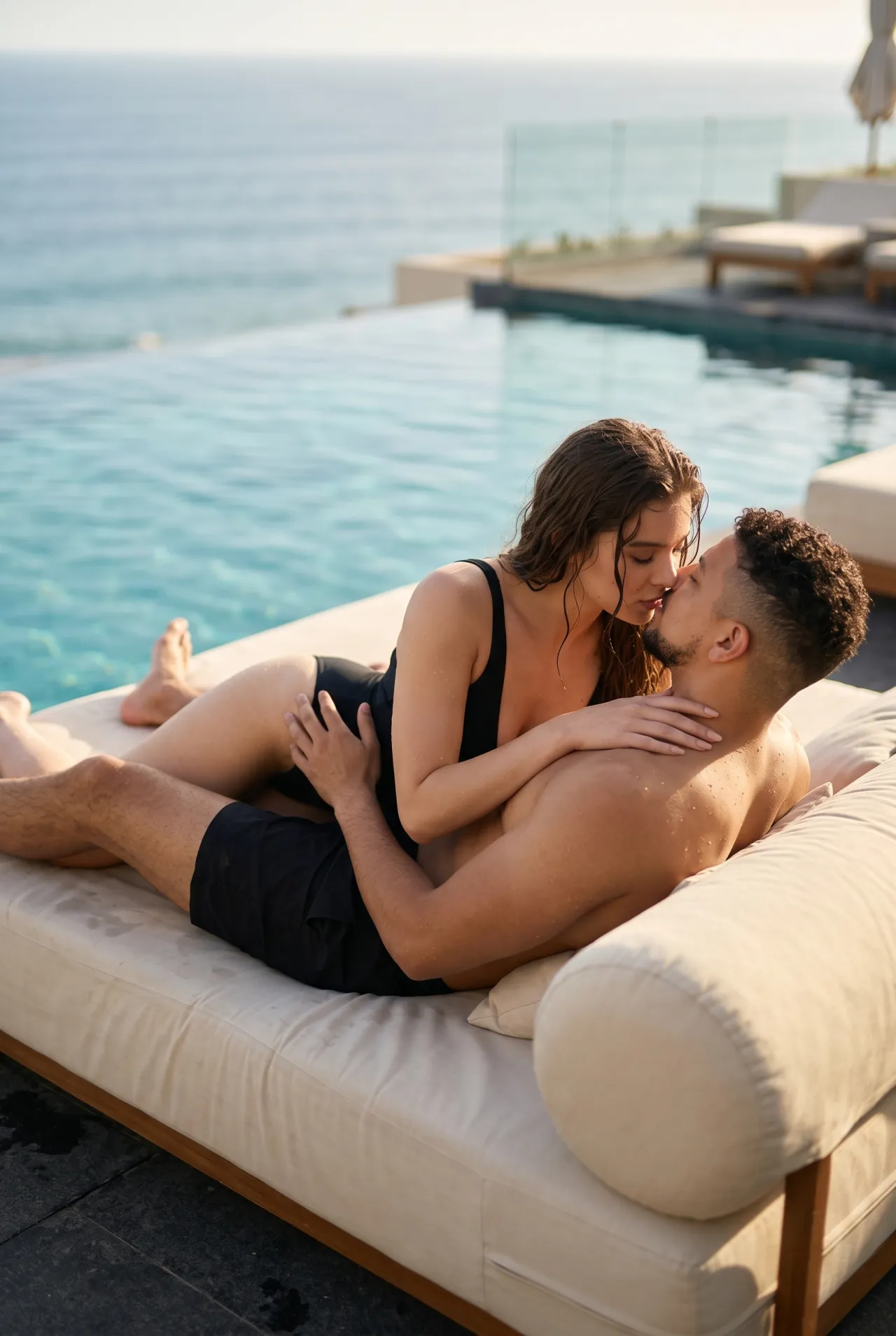 Sunlit Infinity Pool Daybed