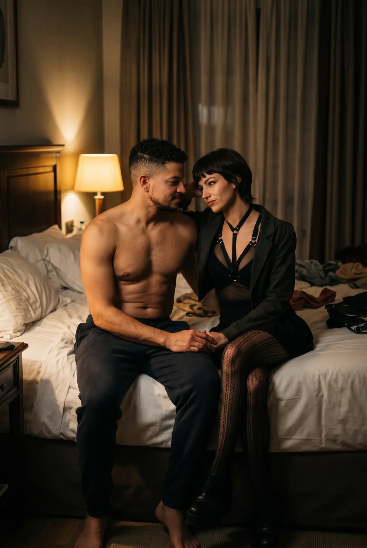 INTIMATE BEDROOM MOMENT