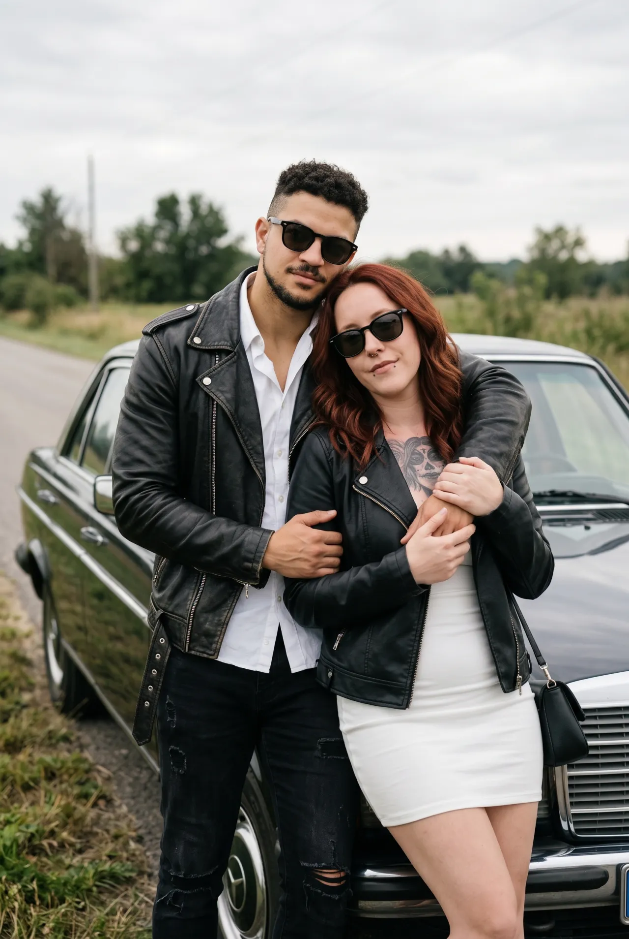 BLACK LEATHER CAR FRIENDS