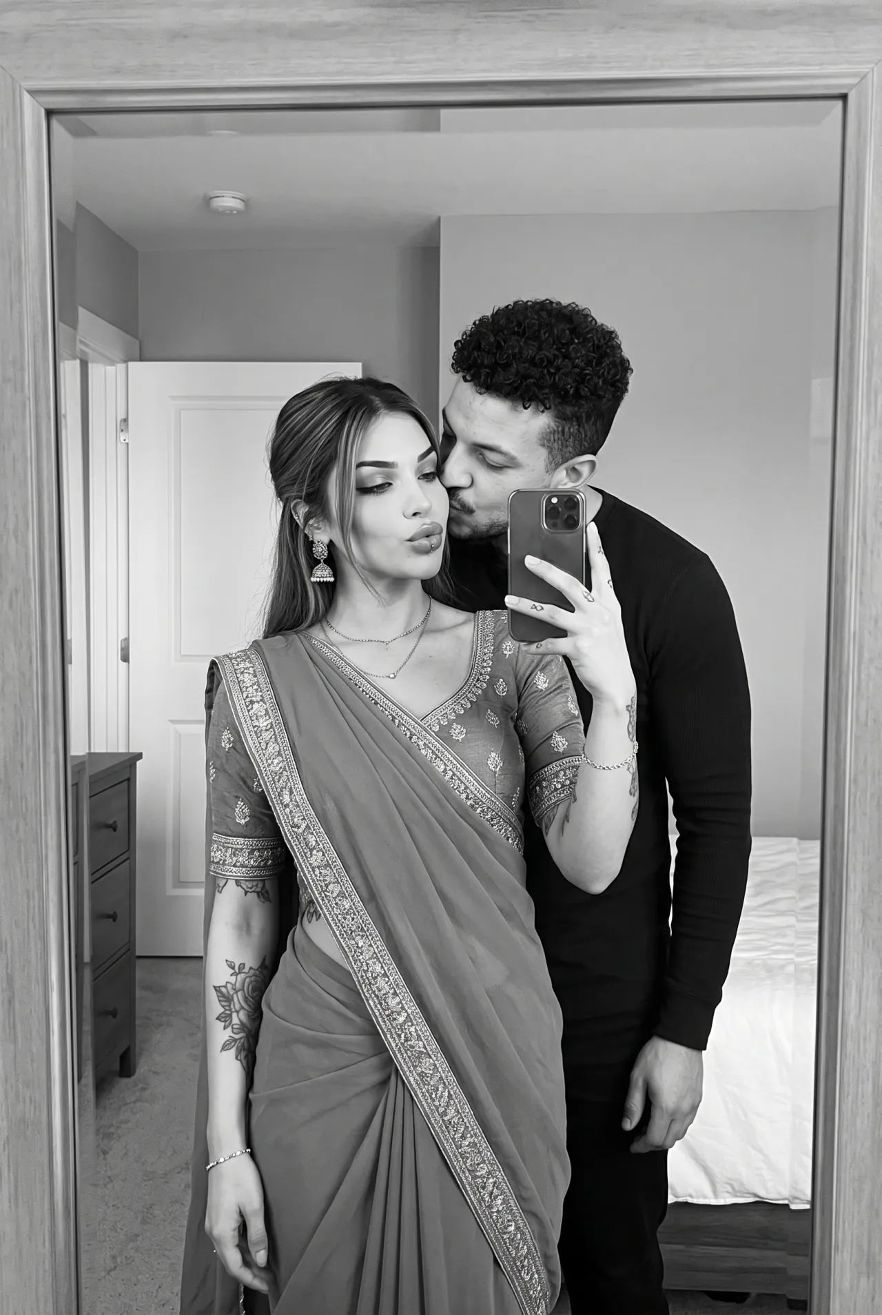 Traditional Outfit Mirror Selfie
