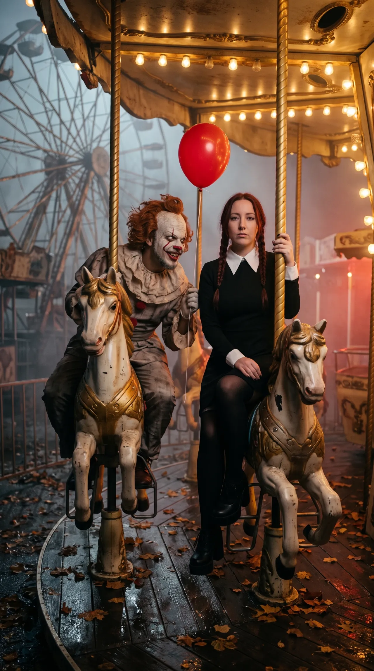Pennywise from IT and Wednesday Addams