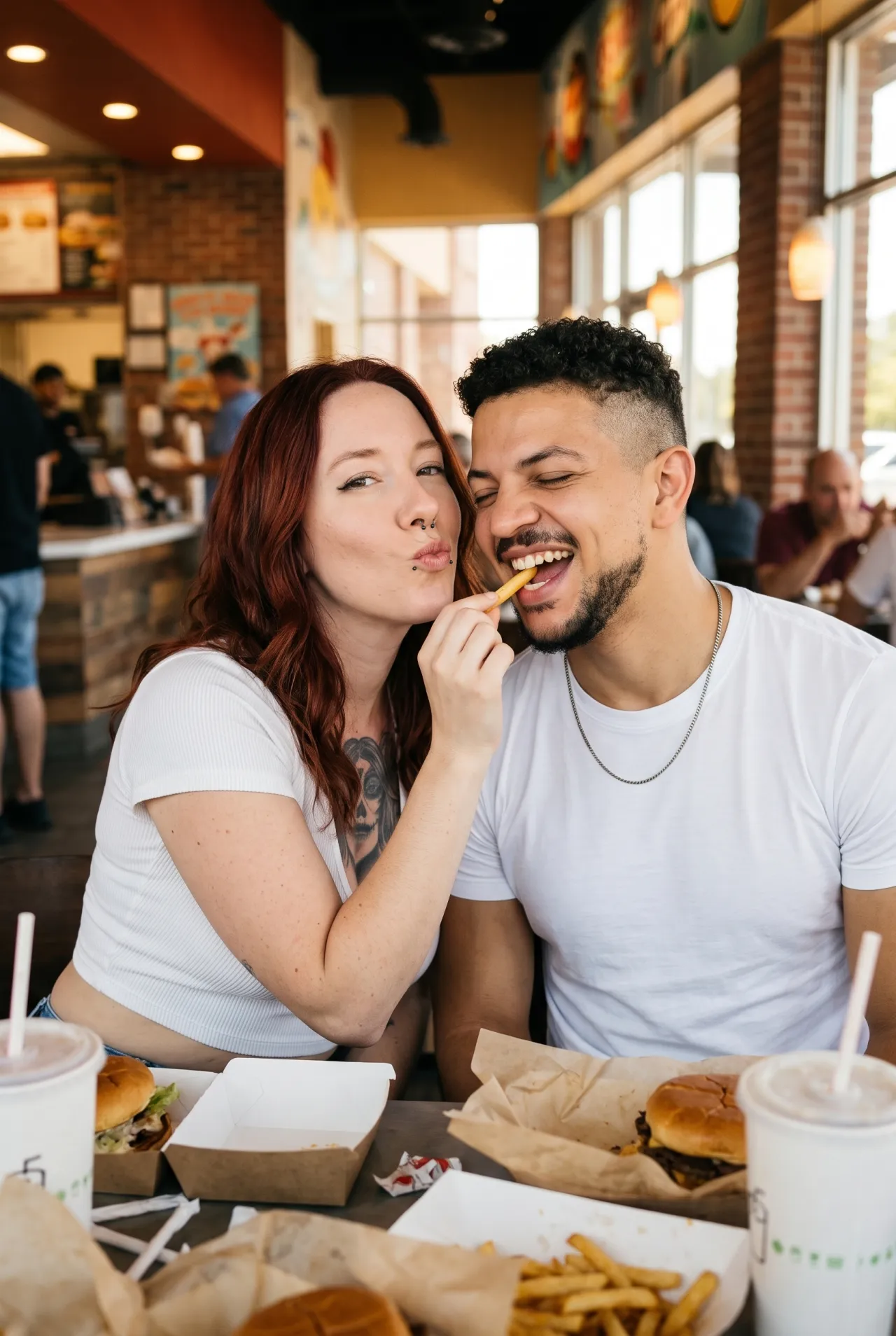 Fast Food Restaurant – Feeding Each Other
