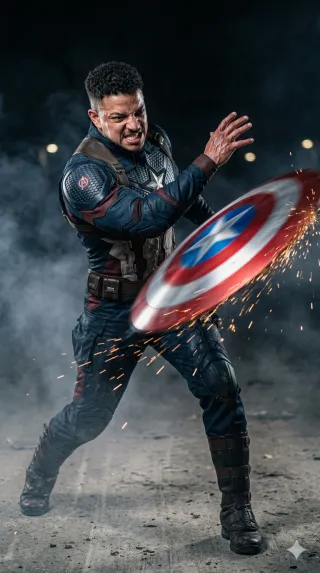 Close-up portrait of a Captain America – Image 2