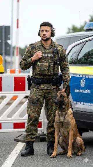 Military police with a dog – Image 2