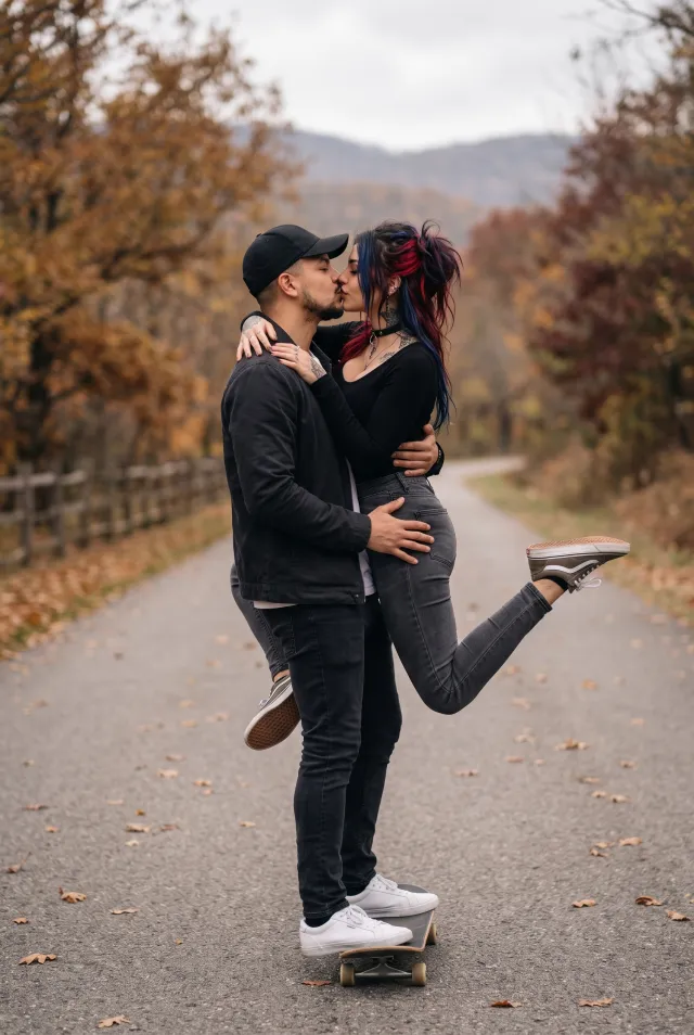 Skateboard – a playful kiss on the street