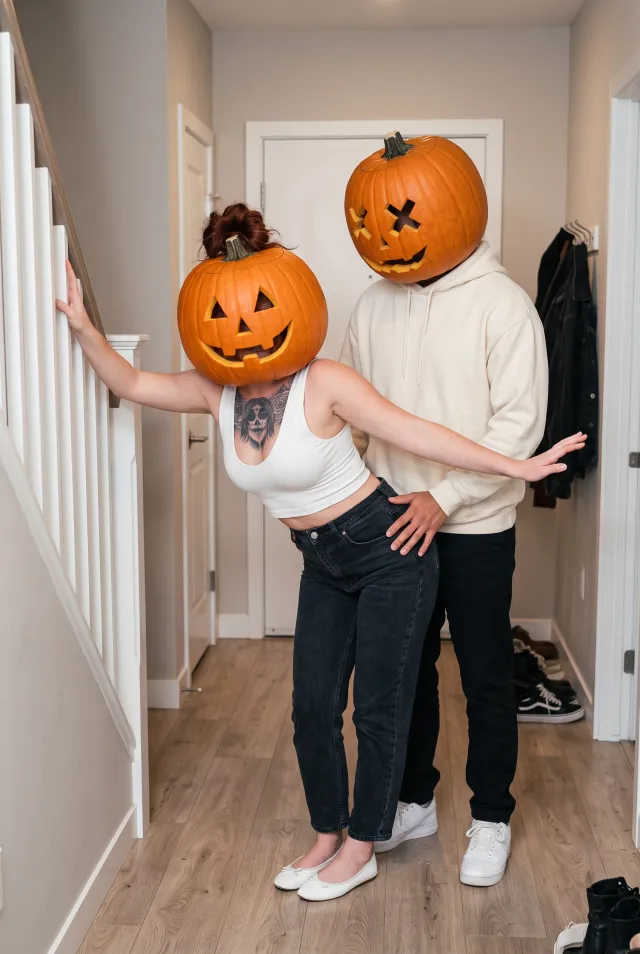 Halloween Couple – Pumpkin Head Costume